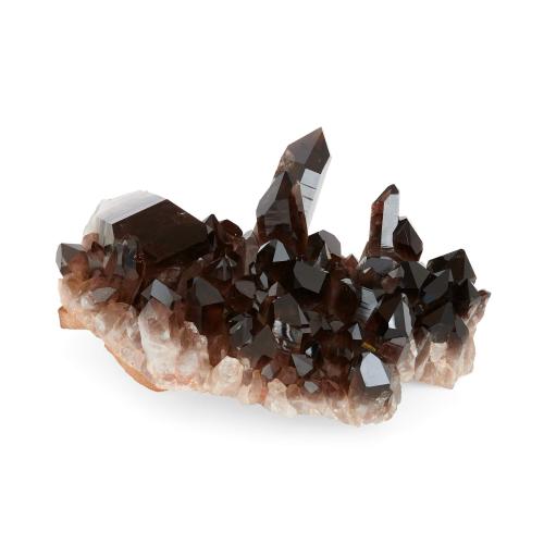 Large smoky quartz crystal cluster 