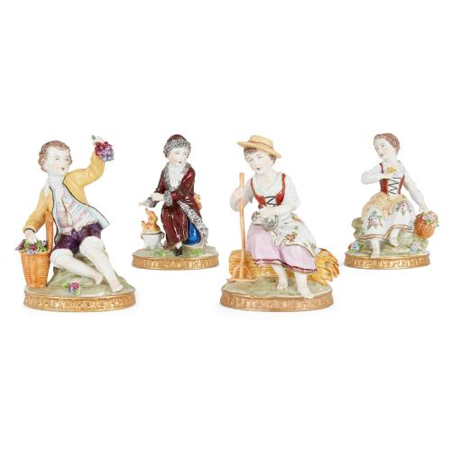 Set of ‘Four Seasons’ porcelain figures by Sitzendorf