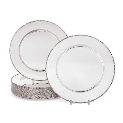 Set of 24 silver charger plates Mayfair Gallery