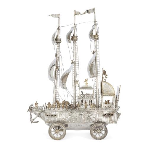 Antique German silver nef by Schleissner