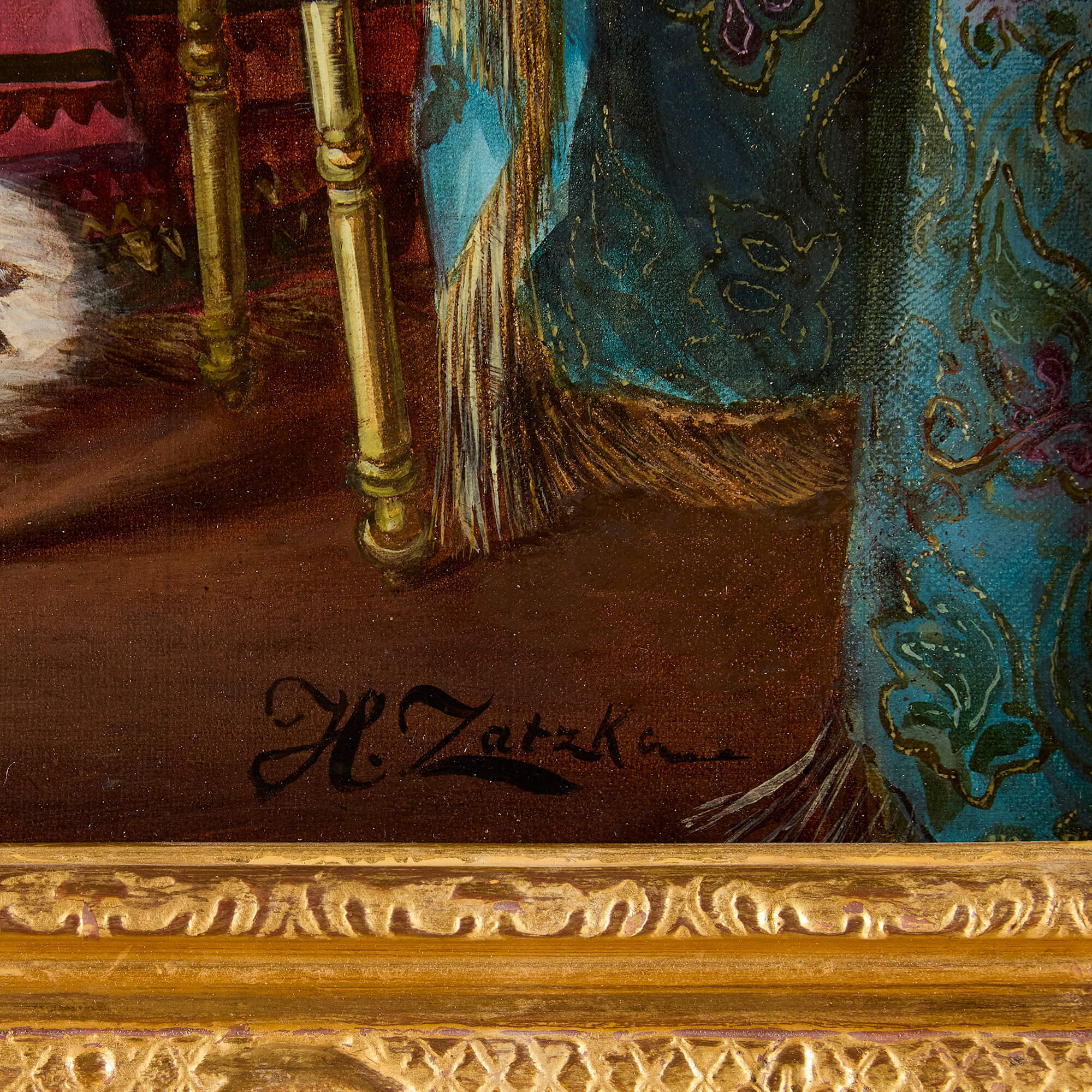 European 19th century oil painting of a dream wedding by Hans