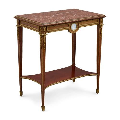 Antique French ormolu and jasperware mounted side table