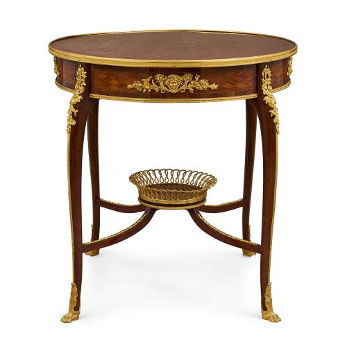 Antique French ormolu mounted parquetry guéridon