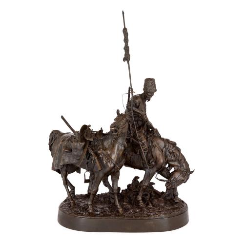 ‘Zaporozhian Cossack After Battle', bronze sculpture after Lanceray