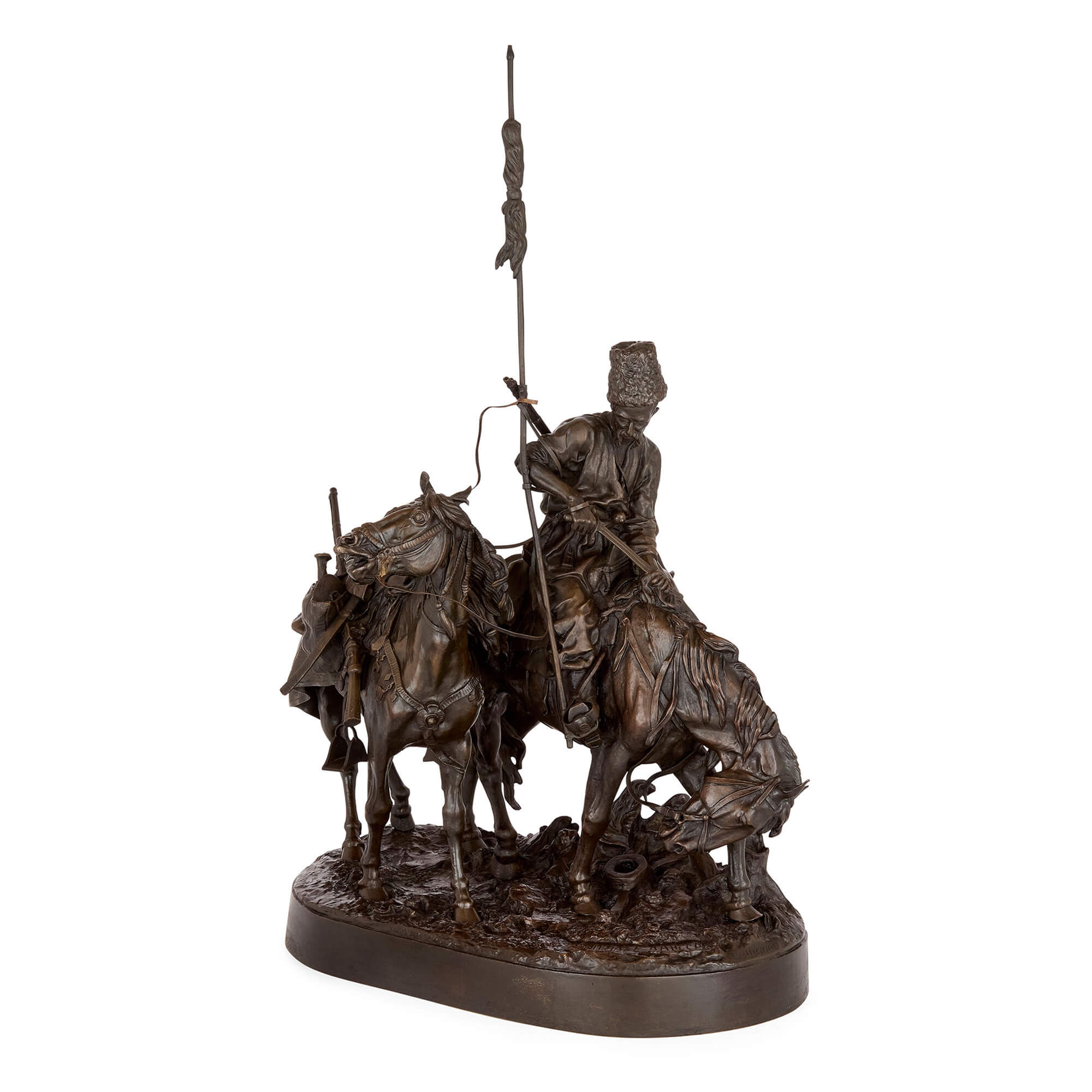 Zaporozhian Cossack After Battle', bronze sculpture after Lanceray