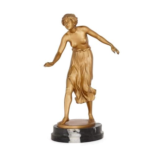 Art Deco period antique ormolu figure of girl by Rochlitz