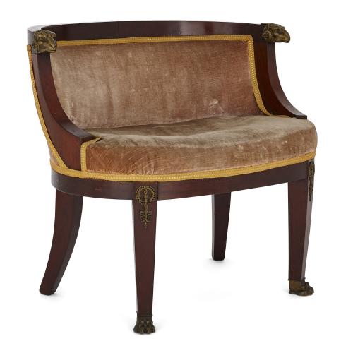 French Empire style upholstered club chair