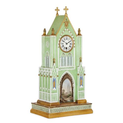 Dagoty and Honoré antique French porcelain mantel clock