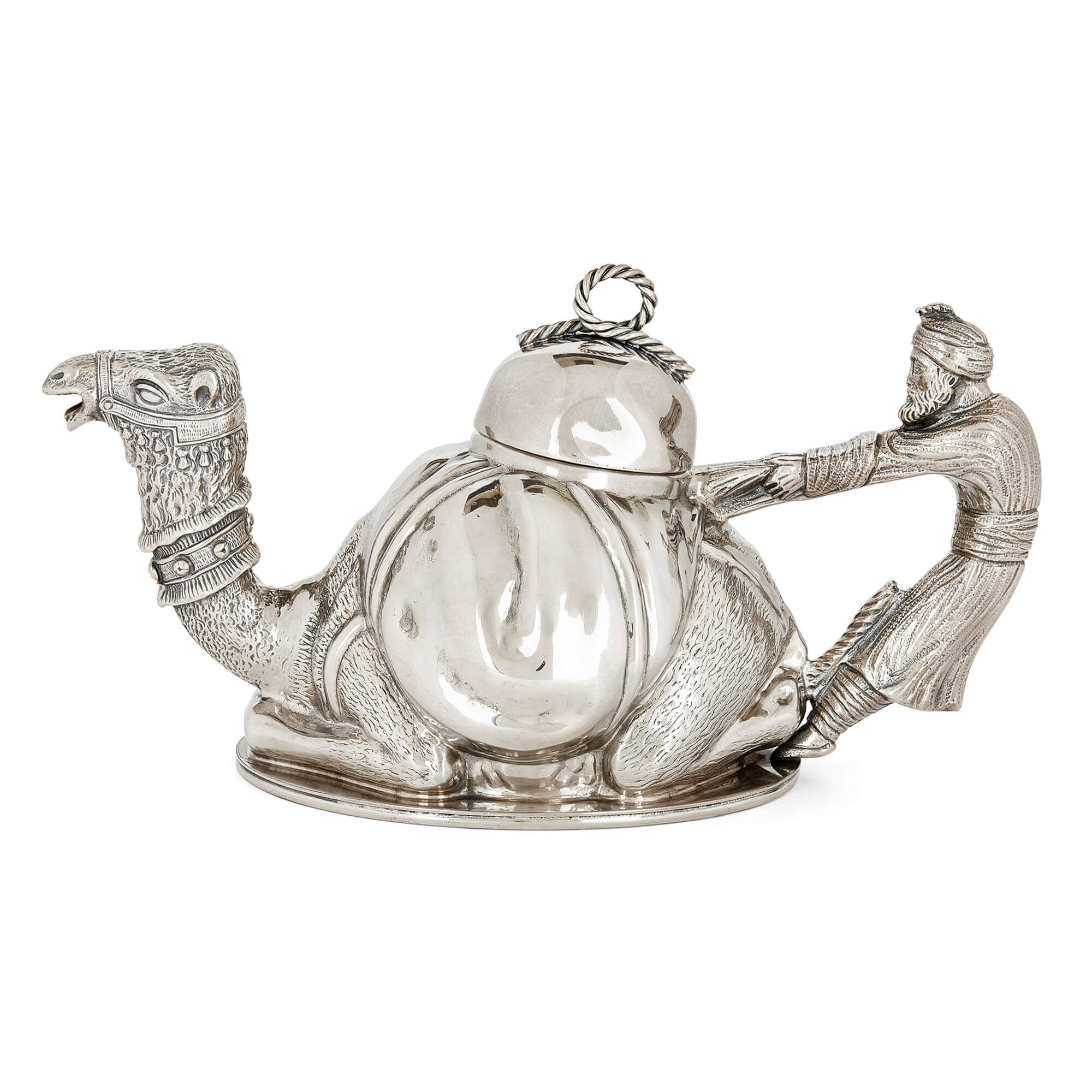 Camel Form Karawan Silver-Plated Teapot by Mariage Freres Paris France