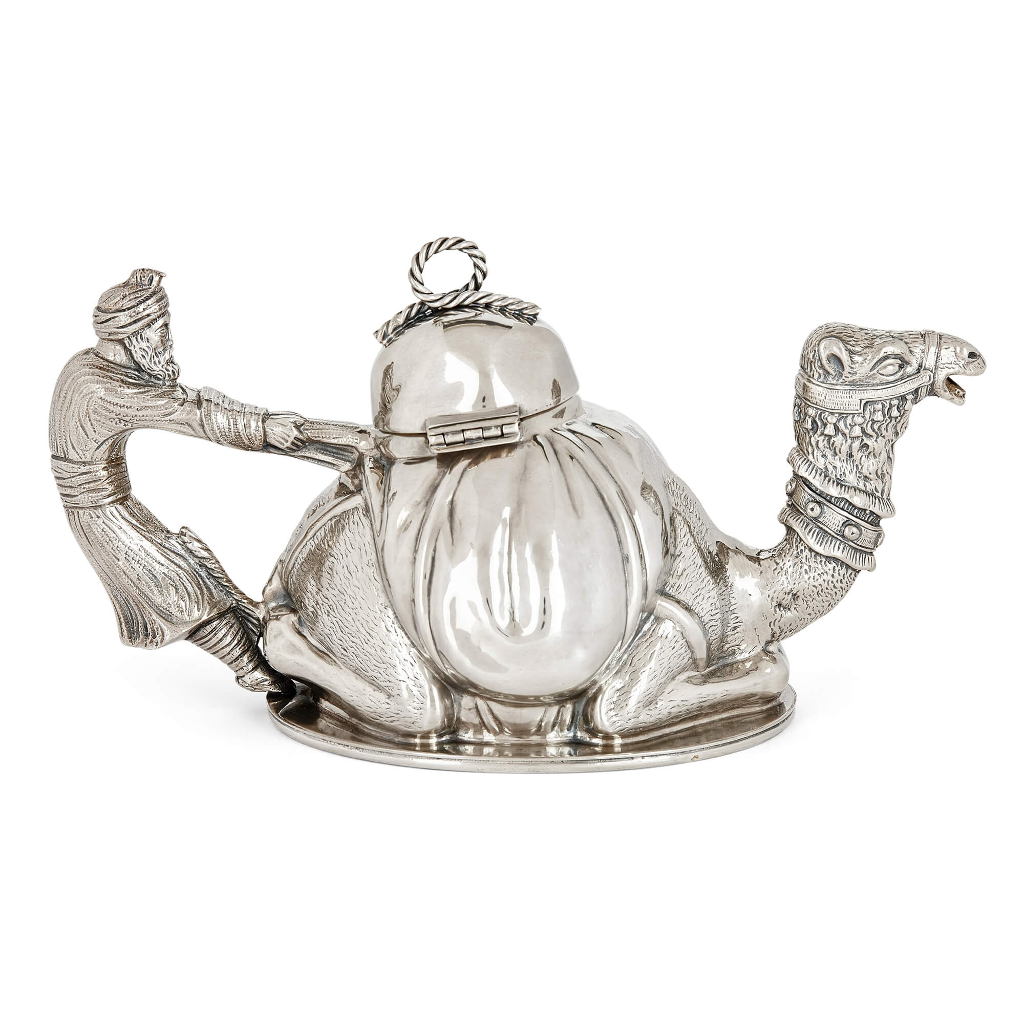 Camel Form Karawan Silver-Plated Teapot by Mariage Freres Paris France