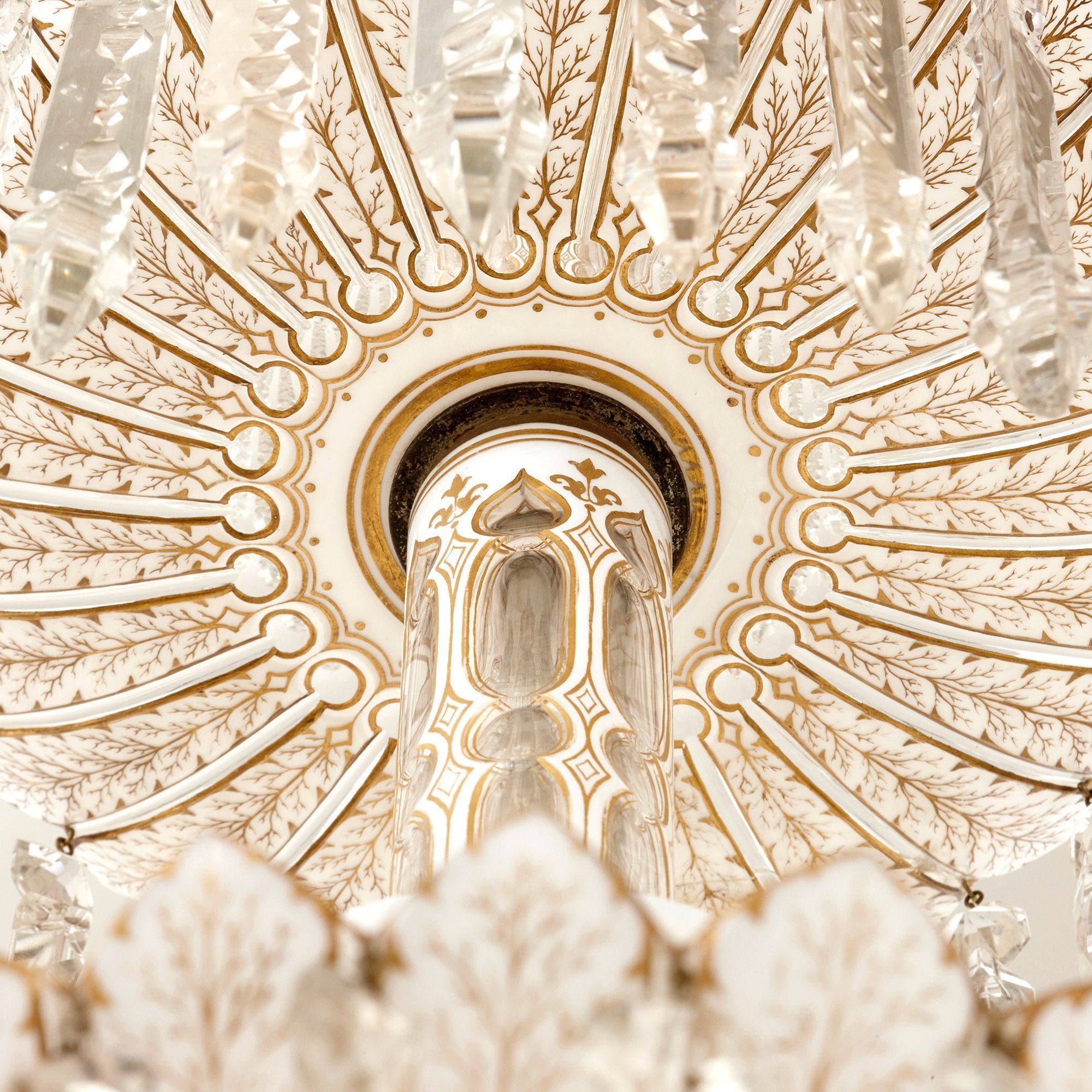 Antique Bohemian Cut Glass And Gilt Gasolier Chandelier Mayfair Antique Bohemian Cut Glass And Gilt Gasolier Chandelier