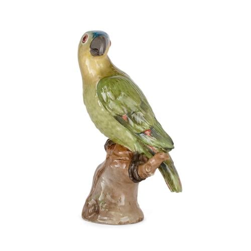 German KPM porcelain antique parrot model