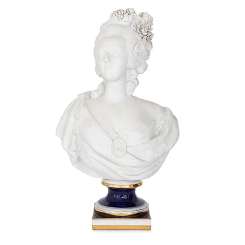 Sevres style bisque porcelain bust of Marie Antoinette