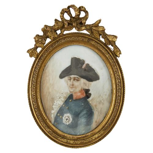 French miniature on ivory of a naval officer