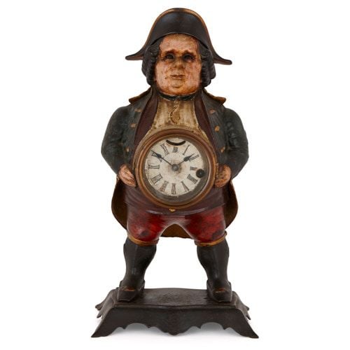 Continental 'blinking eye' soldier clock by Bradley & Hubbard