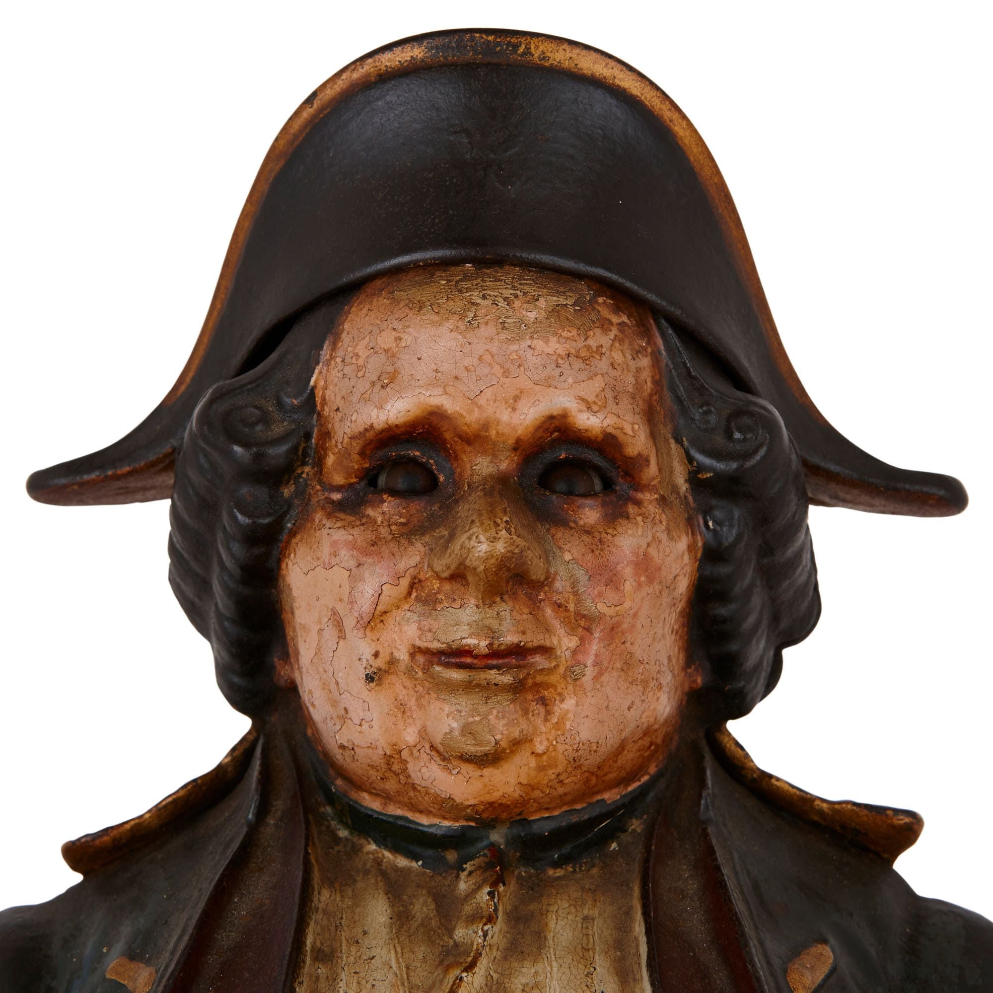 Continental 'blinking eye' soldier clock by Bradley & Hubbard