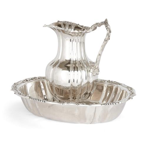 Silver ewer and basin set by Lang, Nicholas I period