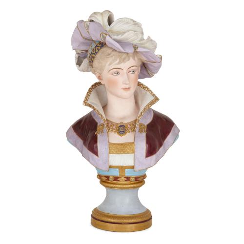 Antique French bisque porcelain bust after Paul Duboy