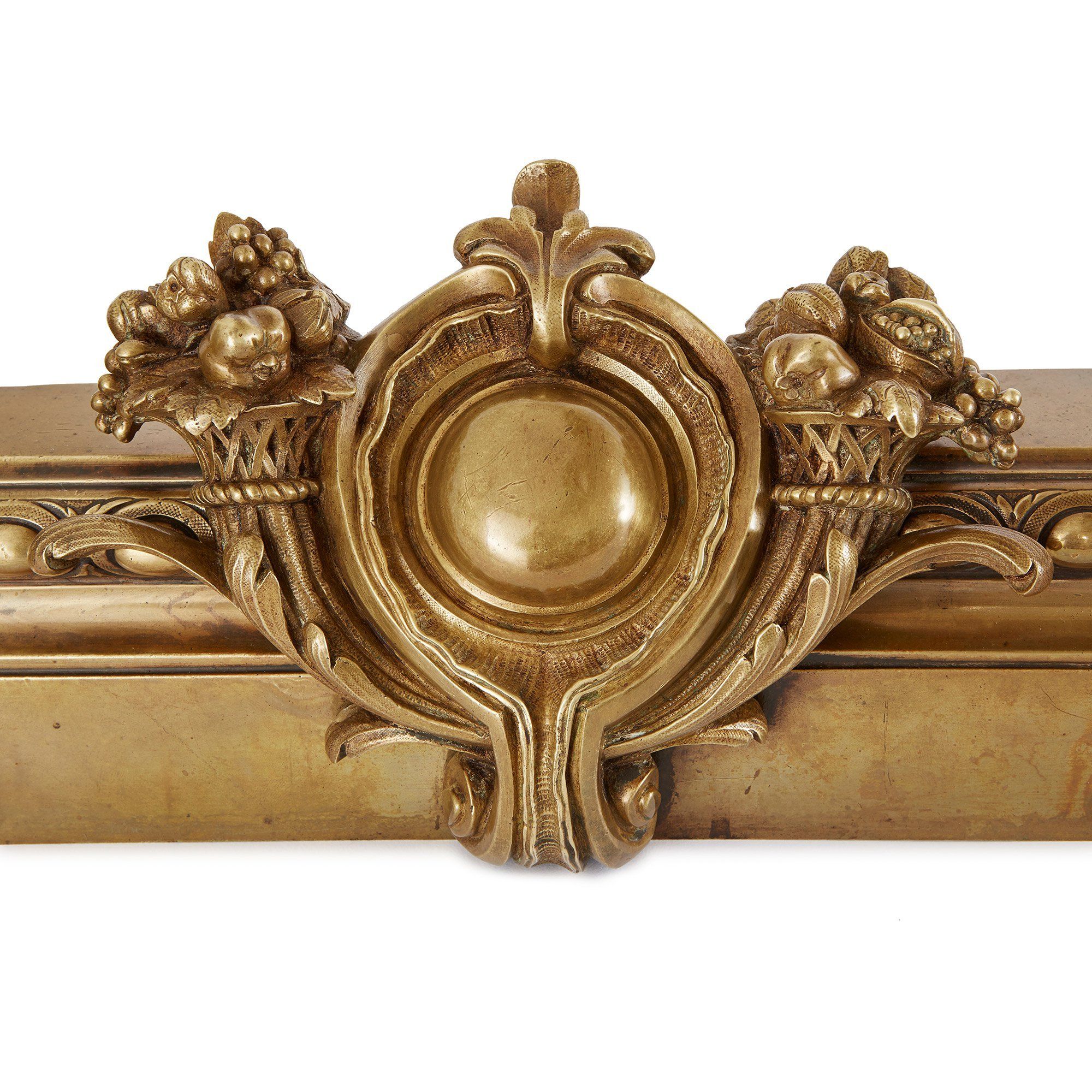 Empire Style Gilt Bronze Antique French Fireplace Fender Mayfair