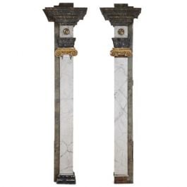 Pair of wooden engaged Ionic pilasters | Mayfair Gallery