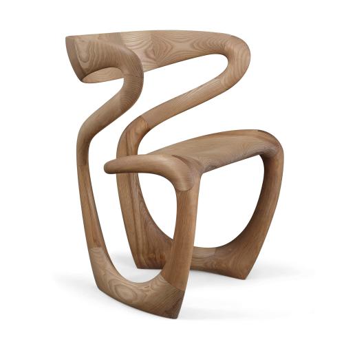 'S Chair', contemporary abstract wooden chair by Tom Vaughan
