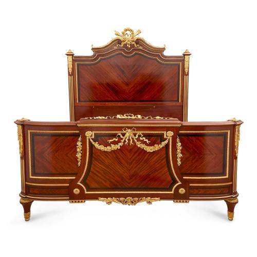 Louis XVI style ormolu and mahogany bed by Paul Sormani