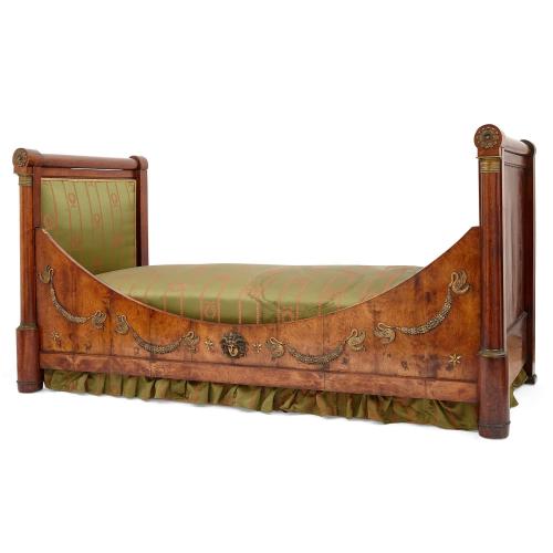 Ormolu mounted antique Restauration period mahogany daybed 