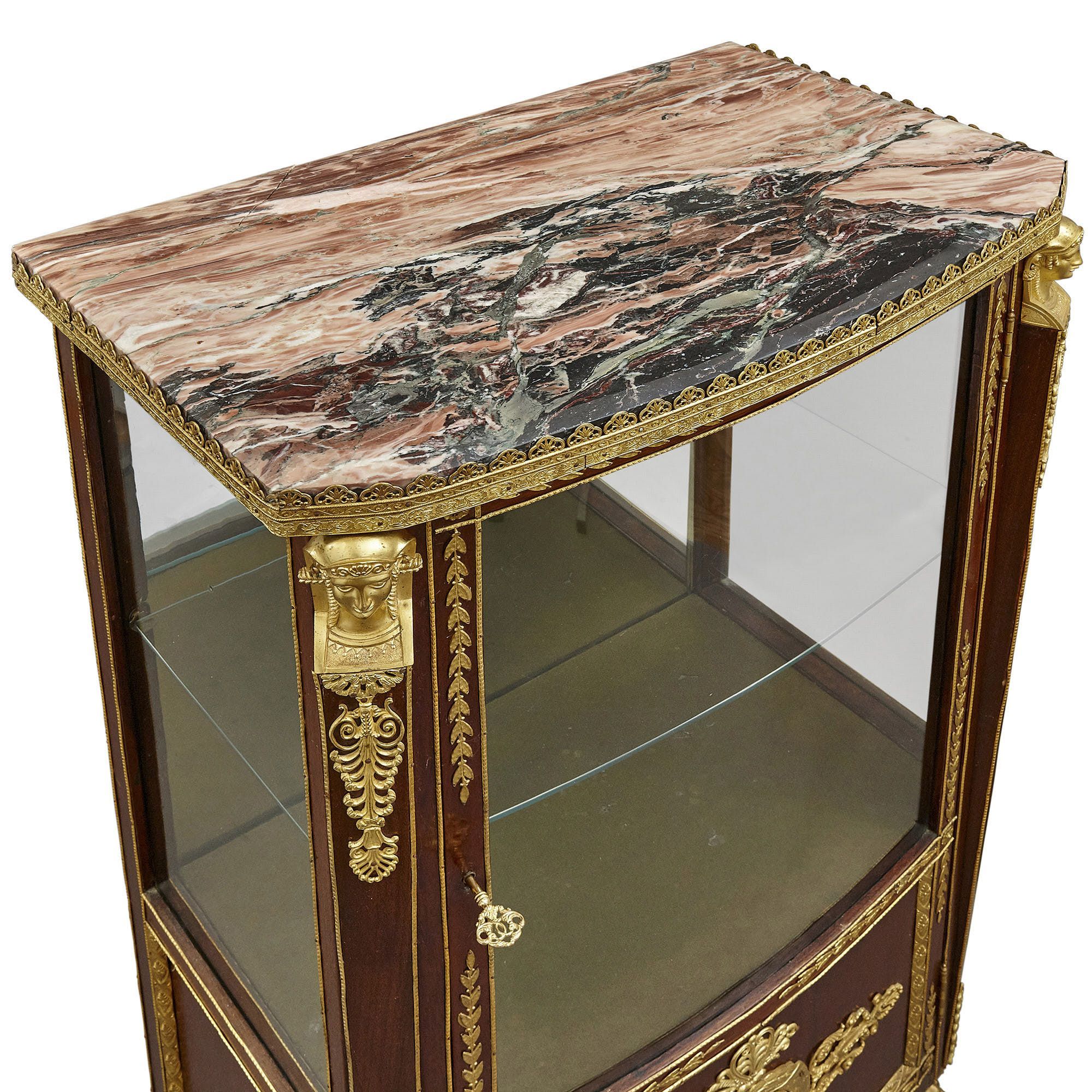 Empire style ormolu mounted antique mahogany vitrine | Mayfair Gallery