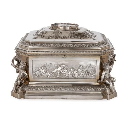 19th Century Viennese solid silver casket by Klinkosch