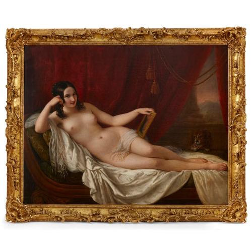 Oil portrait of Fanny Elssler as Venus by Natale Schiavoni