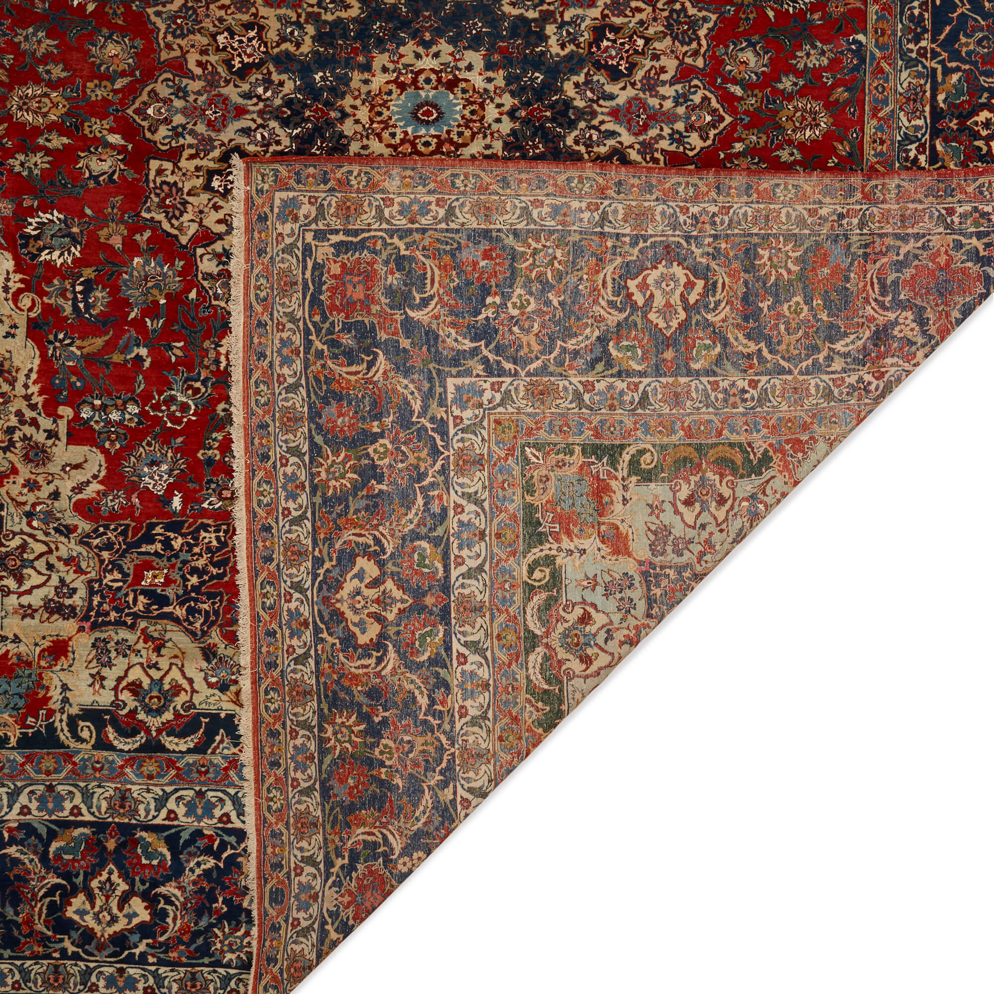 Large Persian flower motif Isfahan carpet | Mayfair Gallery