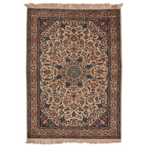 Modern floral Persian Nain wool rug