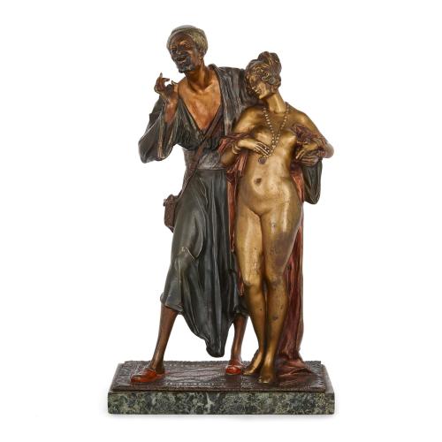 Antique Viennese Orientalist cold-painted bronze figurative sculpture