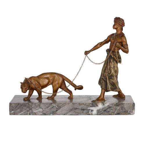 Austrian cold-painted bronze figurative sculpture by Bergman