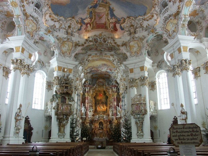 Rococo style Wieskirche in Bavaria, Germany