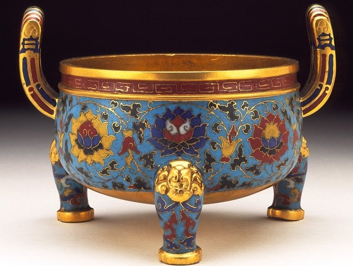 Chinese Ming Dynasty cloisonne enamel incense burner
