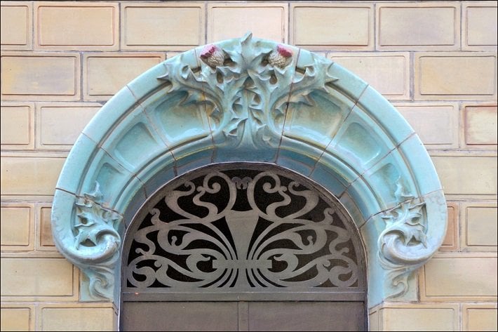 art nouveau style doorway in paris