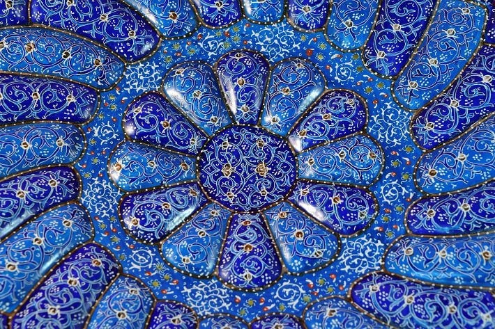 Persian Meenakari plate from modern day Iran