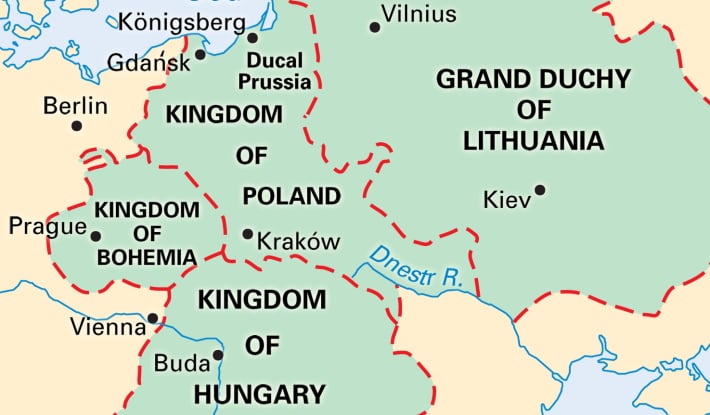 Historical map of the Kingdom of Bohemia